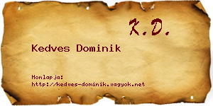 Kedves Dominik névjegykártya