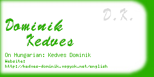 dominik kedves business card